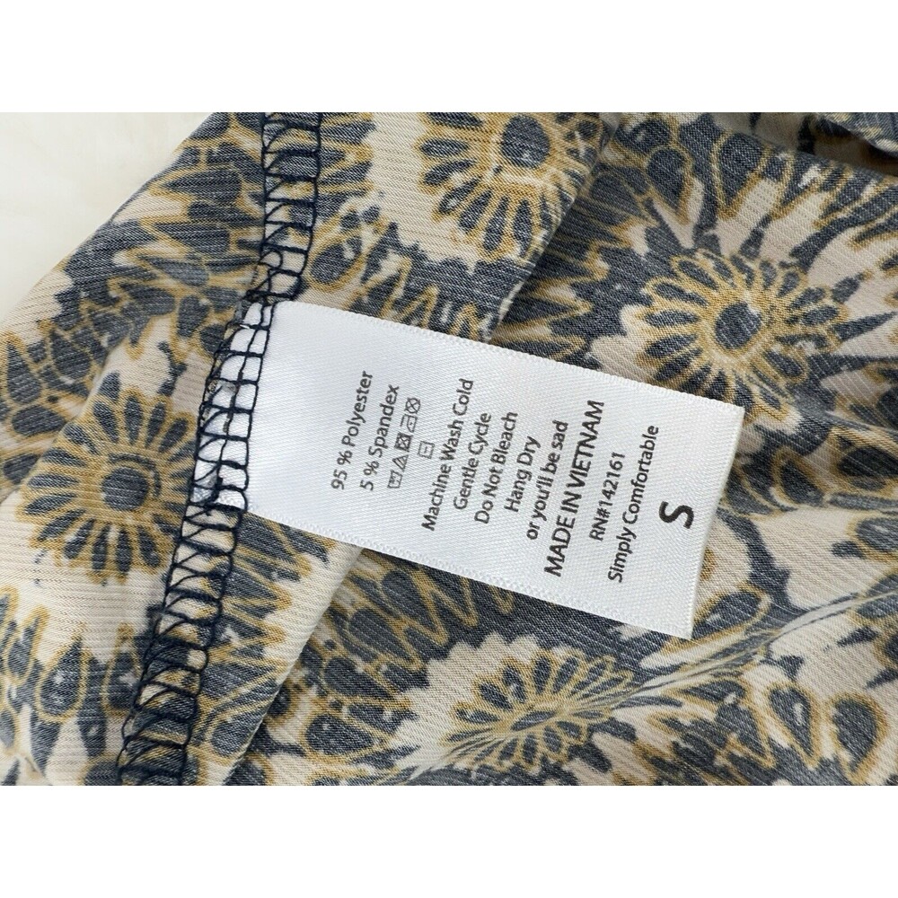 LuLaRoe Open Front Kimono Cardigan Womens S Sunflower Print Navy Yellow Boho - Picture 10 of 12